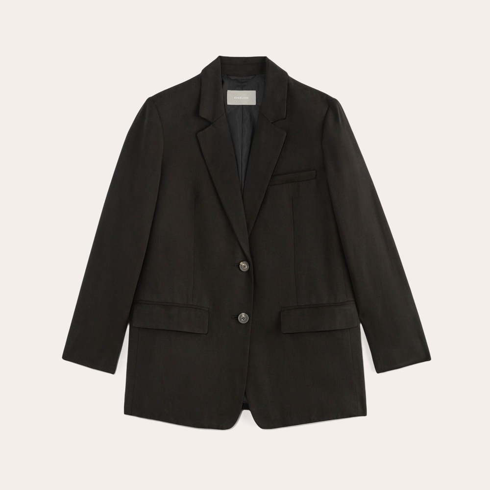 Everlane Black Oversized Blazer in Buttersmooth - Size 6 - NWOT